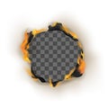 Realistic Detailed 3d Burn Hole Paper. Vector Royalty Free Stock Photo