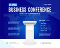 Realistic Detailed 3d Business Conference Template Invitation. Vector Royalty Free Stock Photo