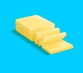 Realistic Detailed 3d Butter. Vector