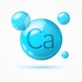 Realistic Detailed 3d Calcium Background Card. Vector Royalty Free Stock Photo