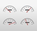 Realistic Detailed 3d Car Speedometer Panel Control Set. Vector