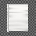 Realistic Detailed 3d Cellophane Business File and Paper. Vector Royalty Free Stock Photo