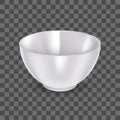 Realistic Detailed 3d Ceramic Bowl on a Transparent Background. Vector Royalty Free Stock Photo