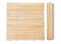 Realistic Detailed 3d Chinese or Japanese Bamboo Mat Set. Vector