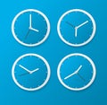 Realistic Detailed 3d Clock Airport Different Time Zone Concept. Vector Royalty Free Stock Photo