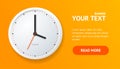 Realistic Detailed 3d Clock Banner Horizontal. Vector Royalty Free Stock Photo