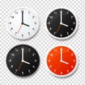 Realistic Detailed 3d Clock Template on a Transparent Background. Vector Royalty Free Stock Photo