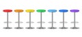 Realistic Detailed 3d Color Bar Stools Set. Vector Royalty Free Stock Photo