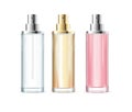 Realistic Detailed 3d Color Blank Cosmetic Perfume Bottle Set. Vector Royalty Free Stock Photo