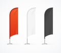 Realistic Detailed 3d Color Blank Expo Stand Flag Template Mockup Set. Vector Royalty Free Stock Photo