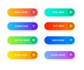 Realistic Detailed 3d Color Button Template Set. Vector