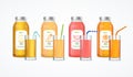 Realistic Detailed 3d Color Full Juice Bottle Set. Vector Royalty Free Stock Photo