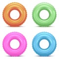 Realistic Detailed 3d Color Swim Rings Set. Vector Royalty Free Stock Photo