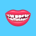 Realistic Detailed 3d Dental Problem on a Blue. Vector