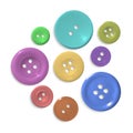 Realistic Detailed 3d Different Color Sewing Buttons Set. Vector Royalty Free Stock Photo