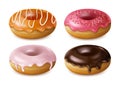 Realistic Detailed 3d Different Donuts Set. Vector Royalty Free Stock Photo