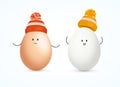 Realistic Detailed 3d Different Happy Easter Egg Characters Kawaii Set. Vector Royalty Free Stock Photo