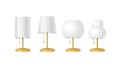 Realistic Detailed 3d Different Table Lamp Set. Vector