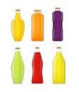 Realistic Detailed 3d Different Types Juice Bottle Glass Set. Vector Royalty Free Stock Photo