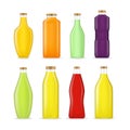 Realistic Detailed 3d Different Types Juice Bottle Glass Set. Vector Royalty Free Stock Photo