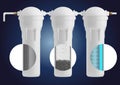 Realistic Detailed 3d Different Water Filters Set. Vector