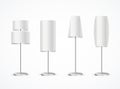 Realistic Detailed 3d Different White Blank Floor Lamp Set. Vector