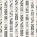Realistic Detailed 3d Domino Bones Full Seamless Pattern Background. Vector