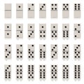 Realistic Detailed 3d Domino Bones Full Set. Vector
