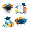 Realistic Detailed 3d Education Set. Vector
