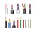 Realistic Detailed 3d Electrical Cable Set. Vector Royalty Free Stock Photo