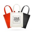 Realistic Detailed 3d Tote Bag Color Set. Vector Royalty Free Stock Photo