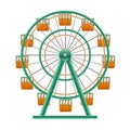 Realistic Detailed 3d Ferris Wheel Attraction. Vector