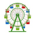 Realistic Detailed 3d Ferris Wheel Attraction. Vector