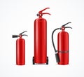 Realistic Detailed 3d Fire Extinguisher Set Vector Royalty Free Stock Photo