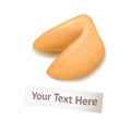 Realistic Detailed 3d Fortune Cookie Card. Vector Royalty Free Stock Photo