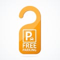 Realistic Detailed 3d Free Parking Sign Tag. Vector Royalty Free Stock Photo