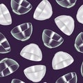 Realistic Detailed 3d Glass and Ceramic Bowl Seamless Pattern Background. Vector Royalty Free Stock Photo