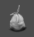 Realistic Detailed 3d Grey Plastic Trash Bag . Vector