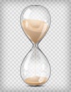 Realistic Detailed 3d Hourglass on a Transparent Background. Vector Royalty Free Stock Photo