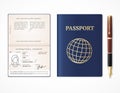 Realistic Detailed 3d International Passport Blank. Vector