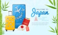 Realistic Detailed 3d Japan Travel and Tourism Ads Banner Concept Poster Card. Vector Royalty Free Stock Photo