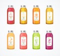 Realistic Detailed 3d Juice Color Bottle with Lables Set. Vector Royalty Free Stock Photo