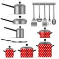 Realistic Detailed 3d Kitchen Utensils Set. Vector Royalty Free Stock Photo