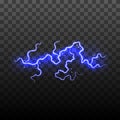 Realistic Detailed 3d Lightning Electric Thunderbolt. Vector