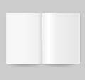 Realistic Detailed 3d Magazine Template Open View. Vector