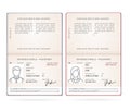 Realistic Detailed 3d Male and Female International Passport Blank Set. Vector Royalty Free Stock Photo