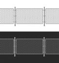 Realistic Detailed 3d Metal Fence Wire Mesh Set. Vector Royalty Free Stock Photo