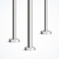Realistic Detailed 3d Metal Pole Pillars Set. Vector