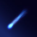 Realistic Detailed 3d Meteorites Comet Blue Light Effect. Vector