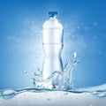Realistic Detailed 3d Mineral Water Plastic Bottle. Vector